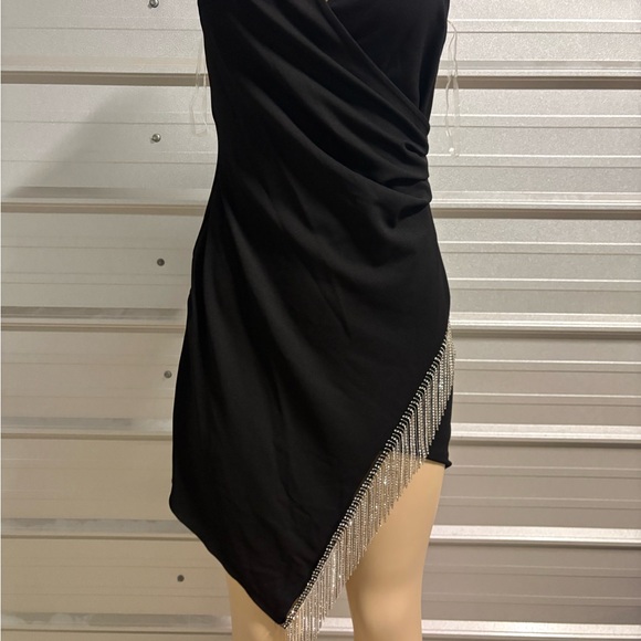 Dresses & Skirts - Elegant Black Dress with Silver Fringe